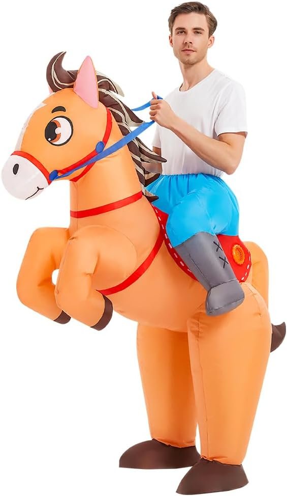 Inflatable horse costume